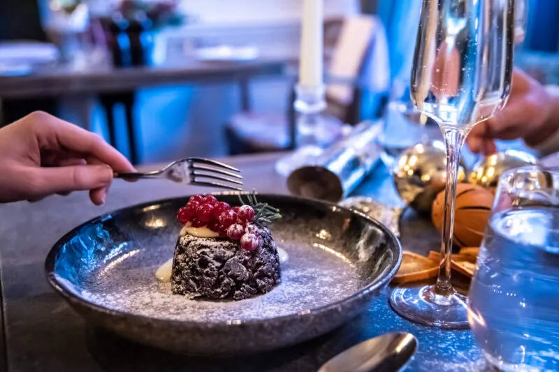 Christmas pudding The Castle Hotel Windsor