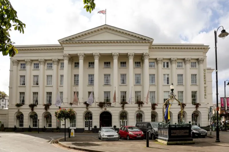 the Queens Hotel exterior in autumn