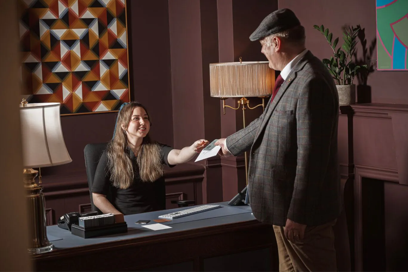 Francis Hotel Bath receptionist with doorman