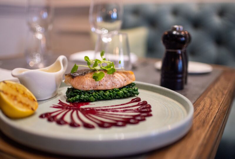 The Castle Hotel Leaf salmon dish