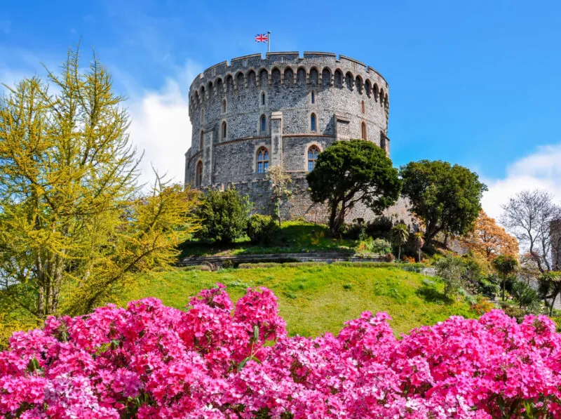 Round Tower of Windsor Castle in spring