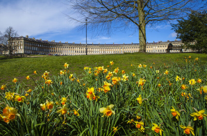 Springtime view of the Royal Crescent