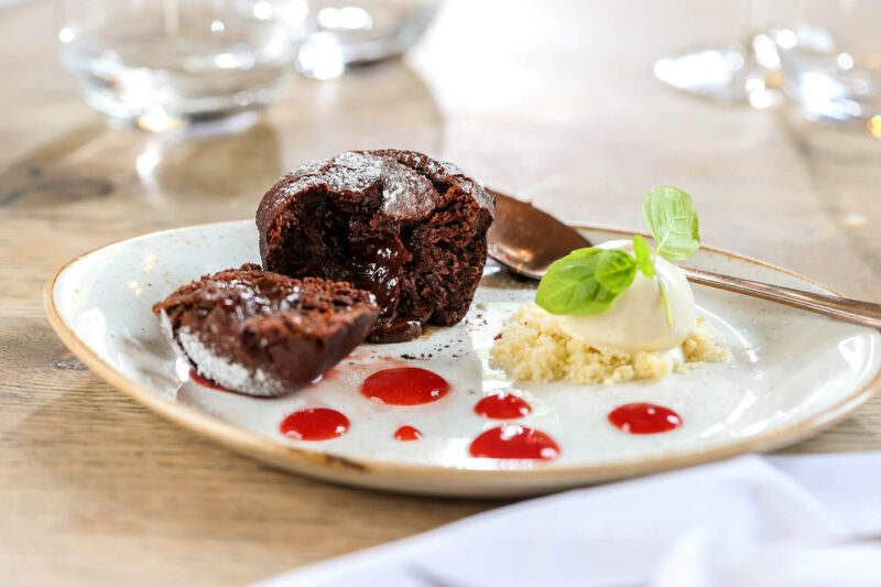Boho Marche Chocolate fondant cut open