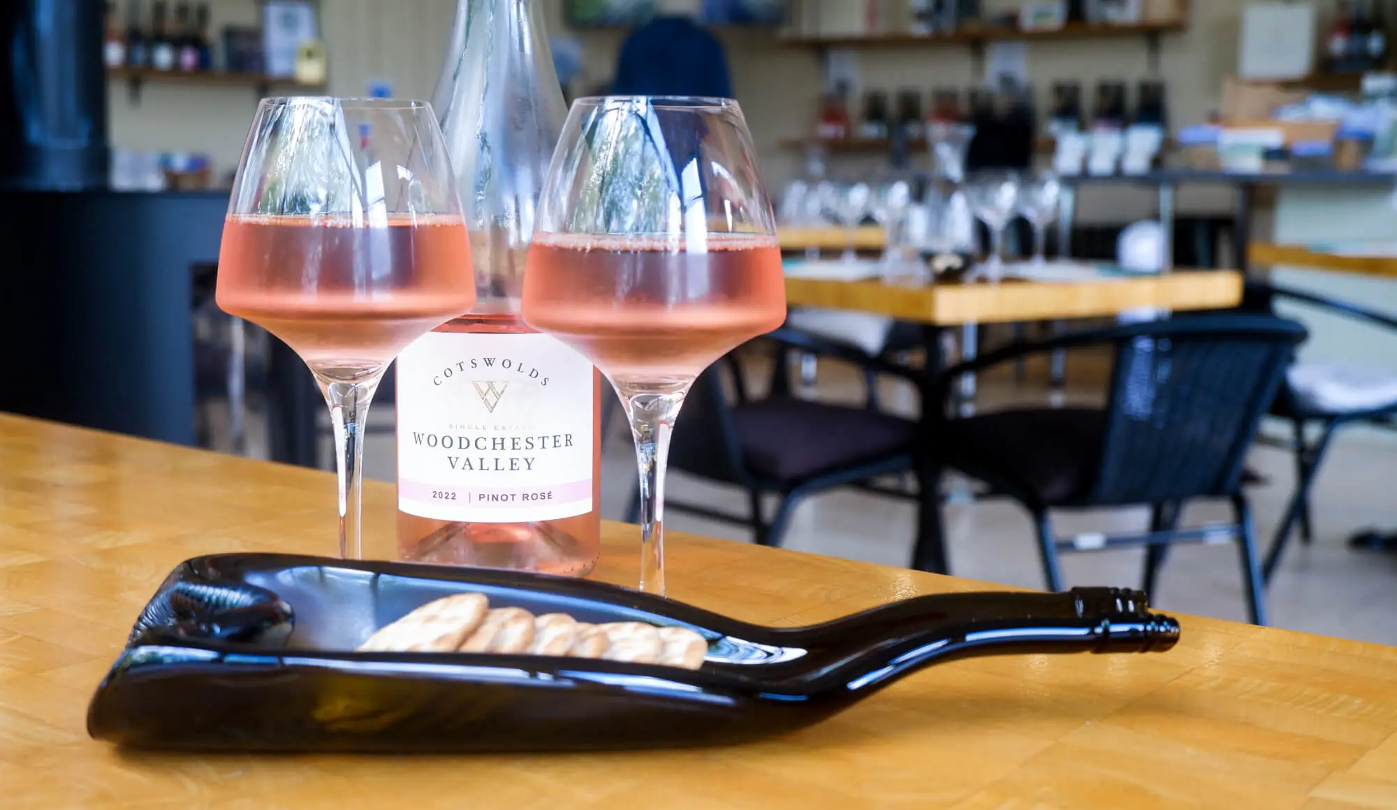Woodchester Valley Wines Rose in the Tasting Room
