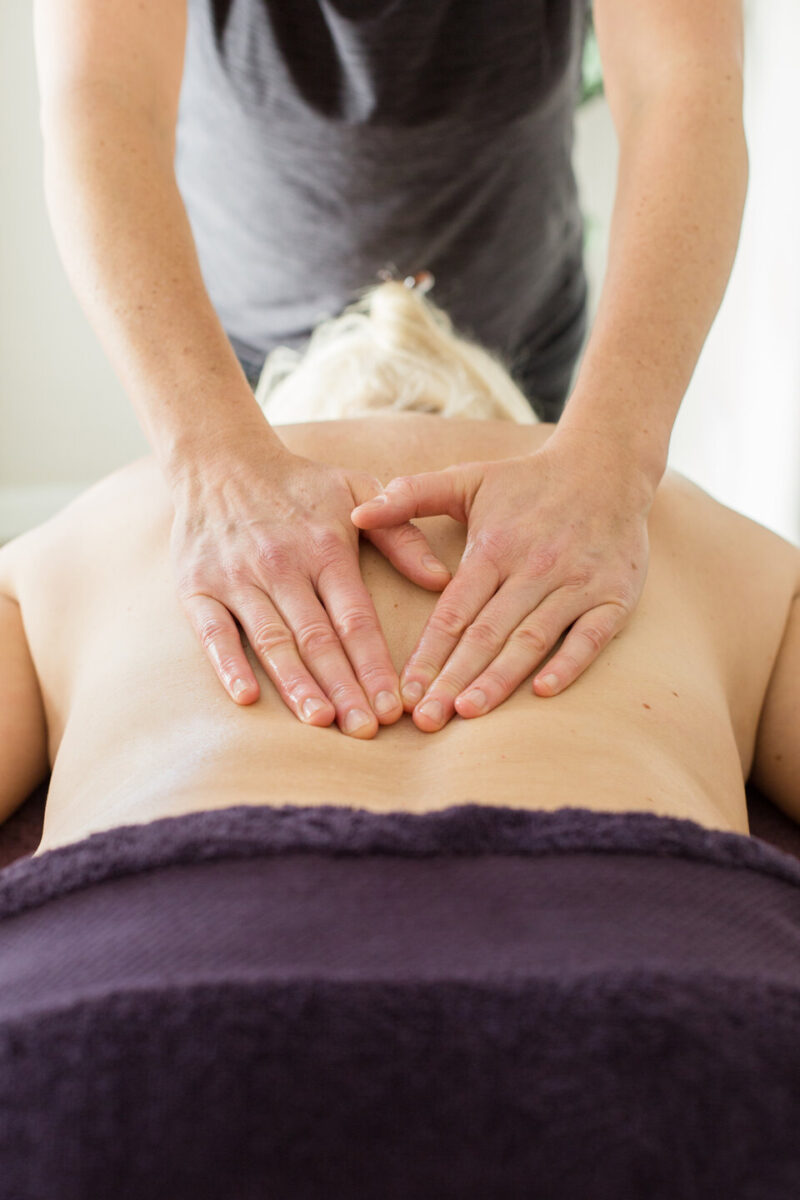 Person having a massage at Bath Massage company