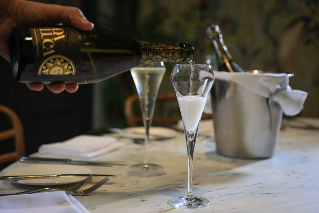 The Castle Hotel Windsor pouring Prosecco with bubbles