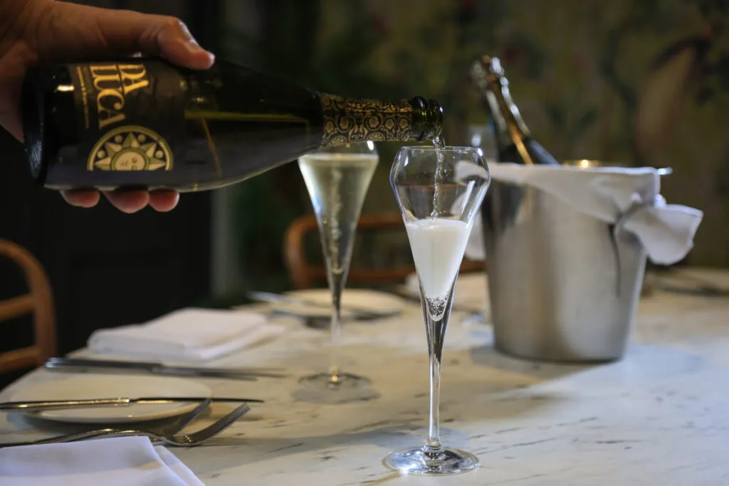 The Castle Hotel Windsor pouring Prosecco with bubbles