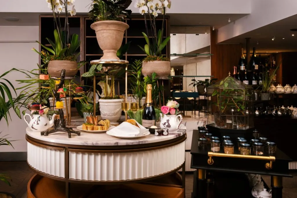 The Athenaeum Hotel & Residences afternoon tea set up